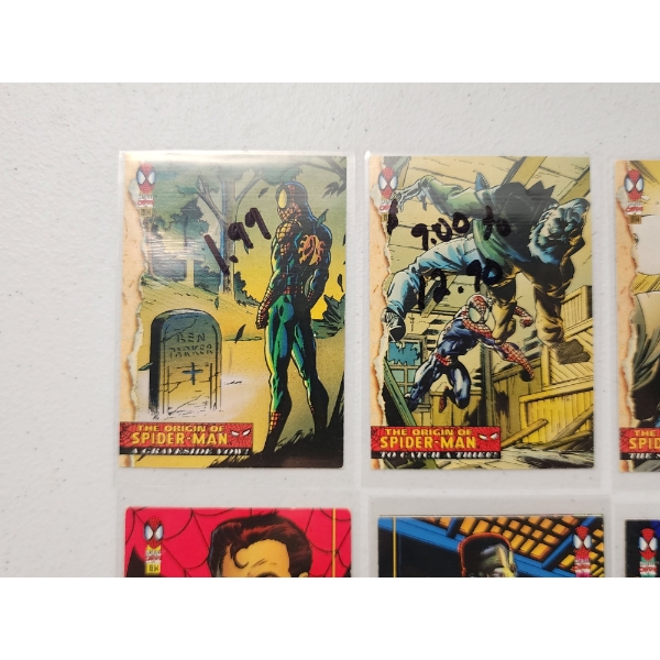 8 Assorted 1994 Fleer Marvel Spiderman Trading Cards - Mint/Near Mint