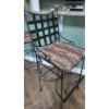 Image 3 : PICKUP IN NORTHFIELD - Superb Set Of 2 Bar Stool Type Metal & Upholstered Chairs:  46 x 18 x 18