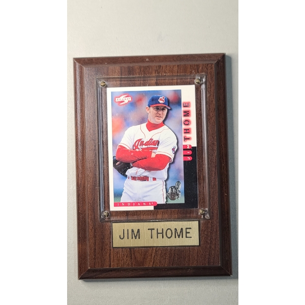 1998 Score #17 Jim Thome Cleveland Indians Baseball 4.5" x 6.5" Wooden Plaque 