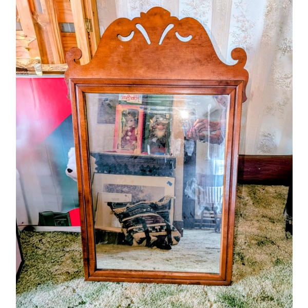 Decorative 18"x33" Wood Frame Hanging Mirror