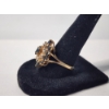 Image 2 : Gorgeous Detailed 14K Gold Ring with Sapphire-Colored Stones - Size 9 - Total Weight: 4.0g
