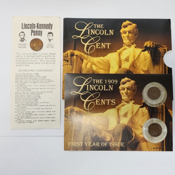 United States Cent Collection Pieces: First Year of Issue & Lincoln-Kennedy Penny