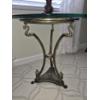 Image 3 : PICKUP IN NORTHFIELD - Round Glass Top Occasional Table 18" Diam 20" Tall - See Pics 