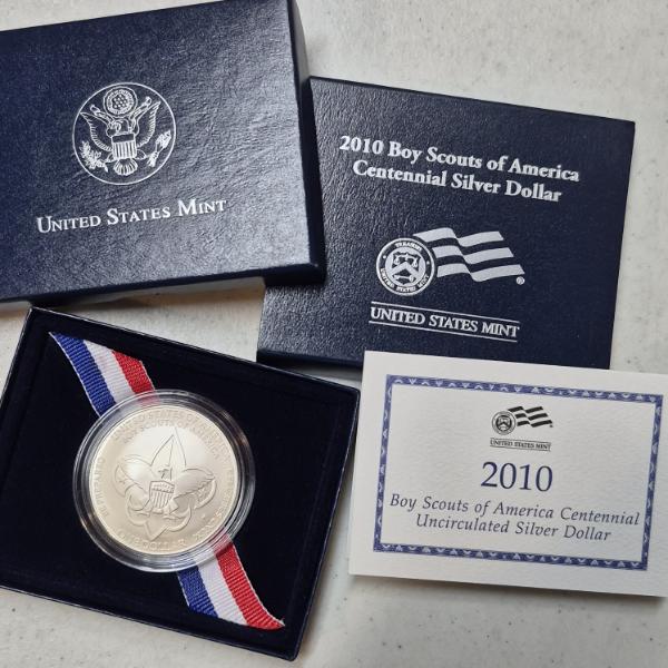 2010 BSA (Boy Scouts Of America) 90% Silver Dollar - 26.73 Grams  Silver Content