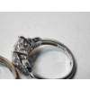 Image 9 : 3 - Sterling Silver Rings with Clear and Colorful Stones - Total Weight: 15.8g