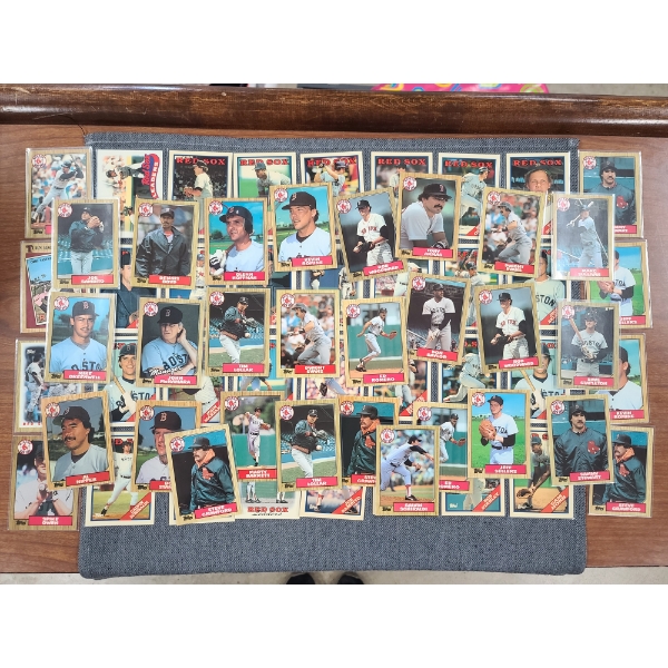 HUGE Lot of Over 50 - 1987 Topps Boston Red Sox Baseball Trading Cards 