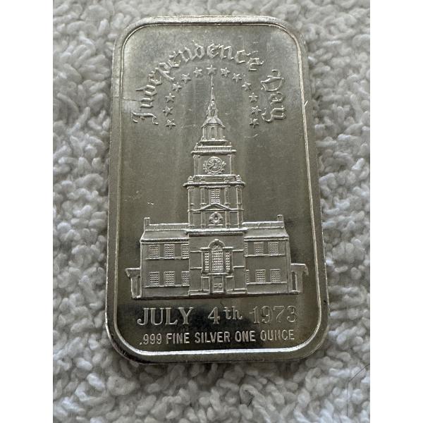  Vintage July 4th One Troy Ounce .999 Fine Silver Bar - Mint Condition