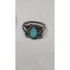 Image 6 : Sterling Silver Repousse Dove Love Birds Brooch & Southwestern Style Turquoise Ring - Weight: 16.9g