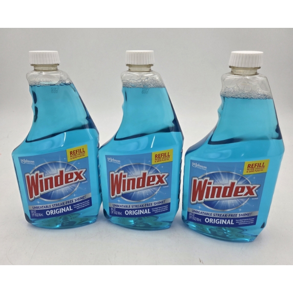 Three New 26oz Original Windex Refills