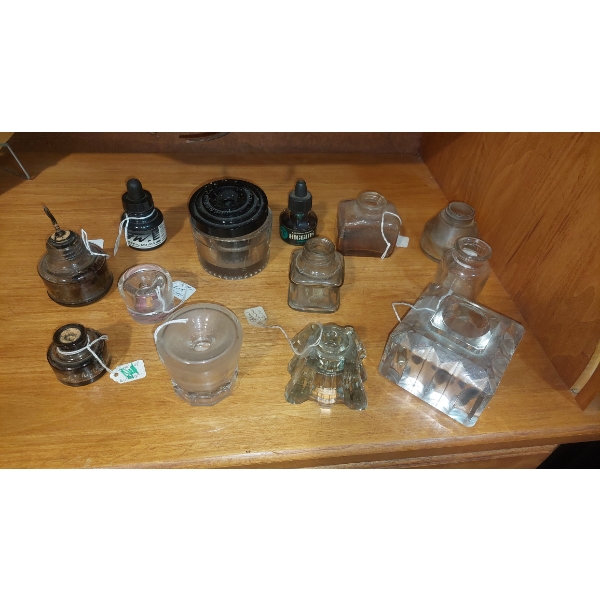 Antique Ink Well Collection As Shown - Very Nice Group Of Old Styles - See Pics