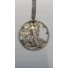 Image 3 : Cut Out United States 1942 90% Silver Walking Liberty Half Dollar On 18" Necklace