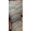 Image 4 : Unique Golfing Themed Upholstered & Wood Queen Anne Style, Den / Study Chair - See Pics  45" Tall