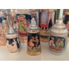 Image 2 : Excellent Collection Of 7 German Porcelain Beer Steins As Shown - Tallest is 17"  - See Pics