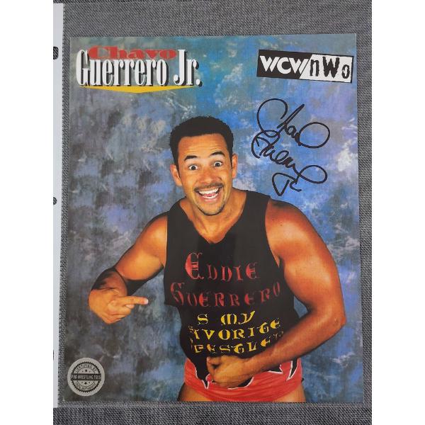 Autographed WCW Chavo Guerrero Jr.  8" X 10" Photograph Certified By Pro Wrestling Tees