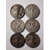 Image 1 : Six 90% Silver United States Walking Liberty Half Dollars ~ $3.00 in Face Value! ~ Various Toning! 