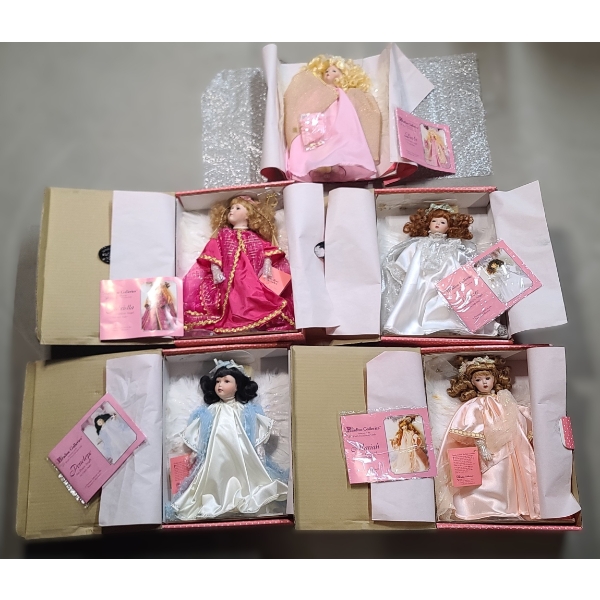 (5) Collectible Vintage Paradise Galleries Porcelain Dolls In The Box 