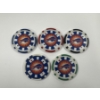 Image 1 : NFL Buffalo Bills - Clay Poker Chip Set - Mint Condition - Complete Set 5 Chips - Harder To Find