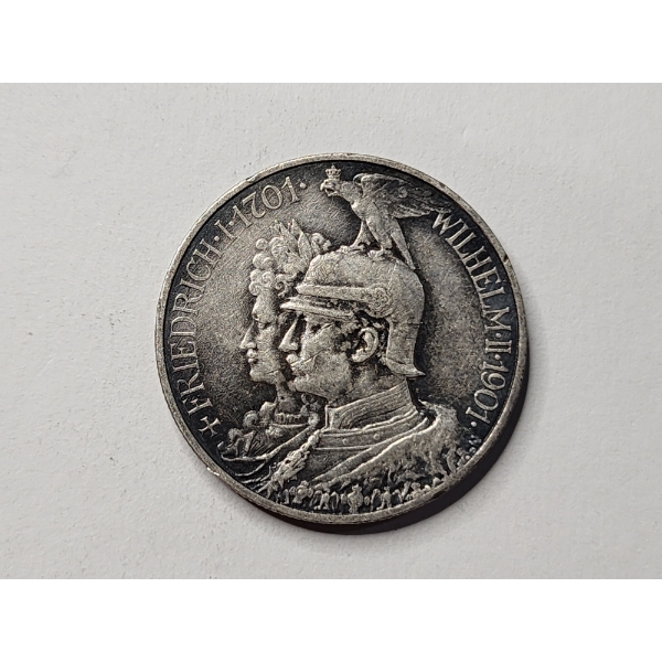 1901 German States Prussia Zwei Mark (2 Mark) ~ 90% Silver ~ ASW: 0.3215oz