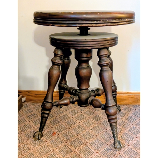 Heavy Duty Adjustable Height Solid Wood Stool