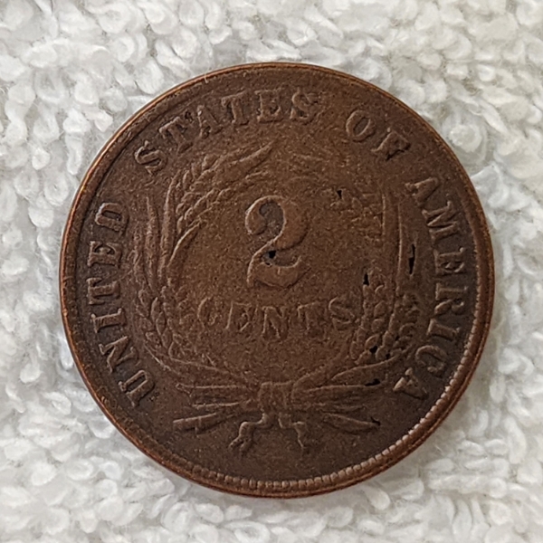 1865 United States Two Cent Coin 