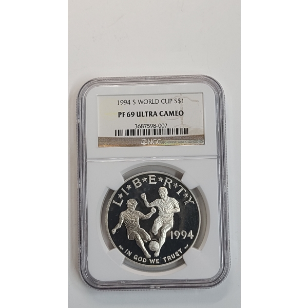 NGC 1994-S PF 69 ULTRA CAMEO World Cup Soccer Commemorative 90% Silver Proof Dollar