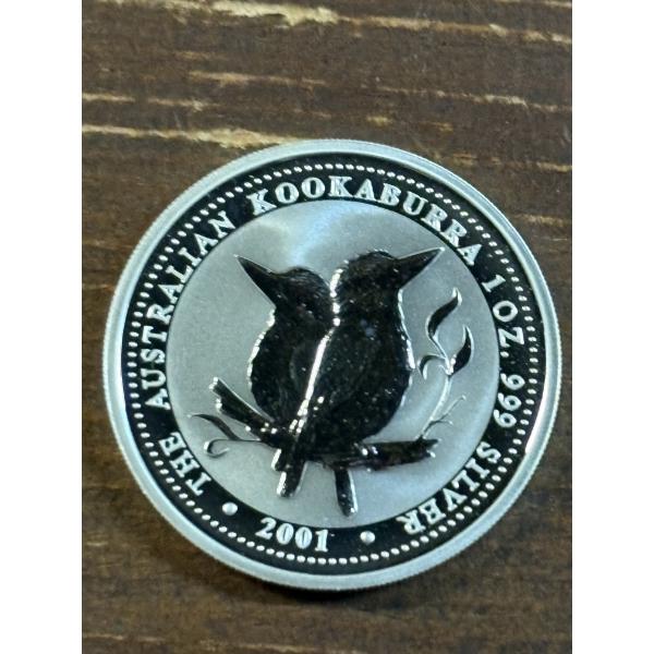 2001 1 Oz. Silver Dollar Australian Kookaburra - Queen Elizabeth II - FV $1.00 AUD