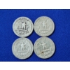 Image 2 : x4 Assorted Years U.S. 90% Silver Washington Quarters FV: $1.00