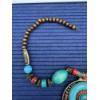 Image 5 : Very Unique and Cool Looking Chunky Necklace! Gorgeous Turquoise, Red & Brown Colors! Costume Neckla