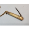 Image 3 : Vintage Bulova Accutron Quartz Dual-Day Pocket Watch on Chain With Detailed Watch Fob Pocket Knife