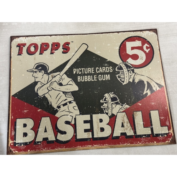 Topps Metal 1955 Replica Baseball Sign 16" x 12" - Brand New