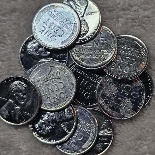 Vintage United States Steel Lincoln Wheat Cent Coins - FV: $.13