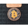Image 4 : Two 1 Oz Copper Ounces - One Bitcoin Coin & One Thousand Dollar Bar 