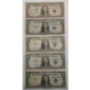 Image 1 : (5) Assorted United States $1 Silver Certificates - Series 1935A, 1957, 1957A