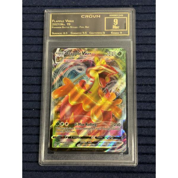 Graded 2021 Pokémon TCG Battle Styles Flapple VMAX card (#019/163) 