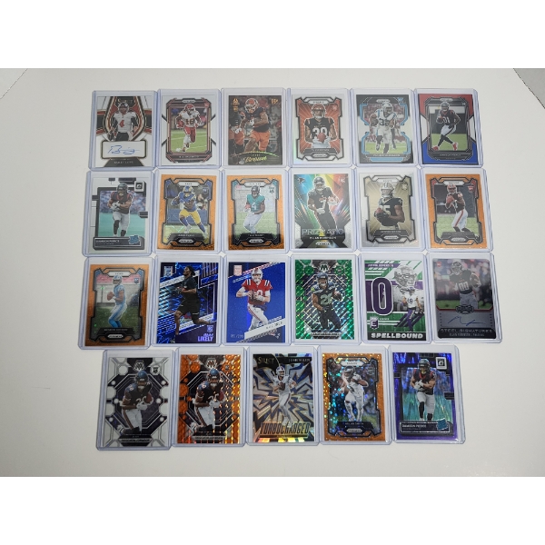 Lot of 23 2021-2023 Panini Football Trading Cards - In Excellent Condition in Card Holders
