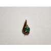 Image 1 : 14K Yellow Gold Pendant with Green Stone & Diamond Accent - TW: 0.7g