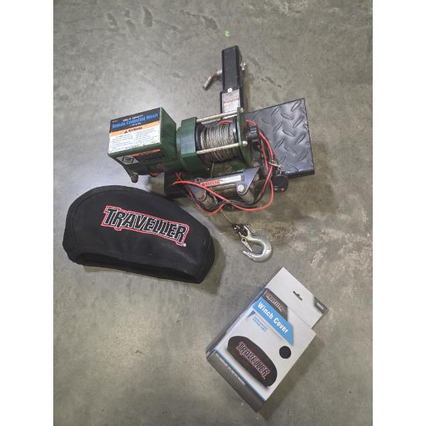 Excellent Condition- 3000 lbs. Remote Controlled Winch, With Cover & Spare Cover 