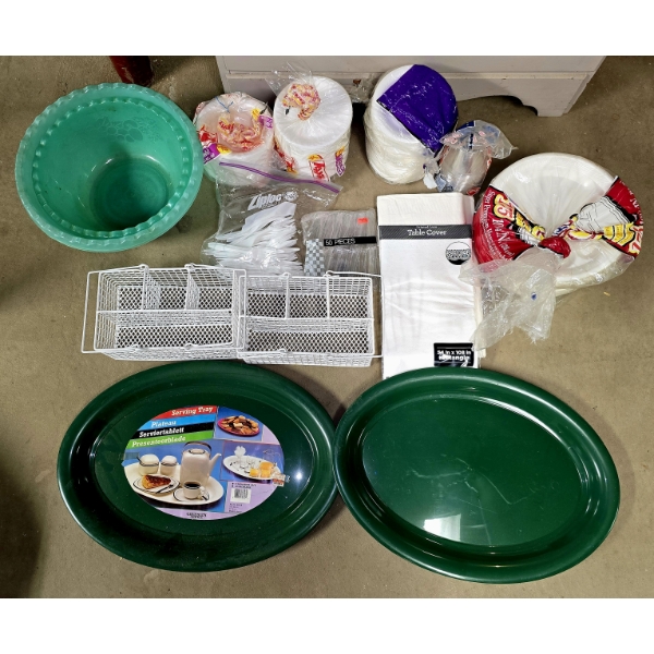 Party Bundle incl Plasticware, Styrofoam Plates/Bowls, Serving Dishes and More