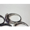 Image 5 : Five Assorted Sterling Silver Rings: Gorgeous Red & Purple Gemstones - TW: 10.8g