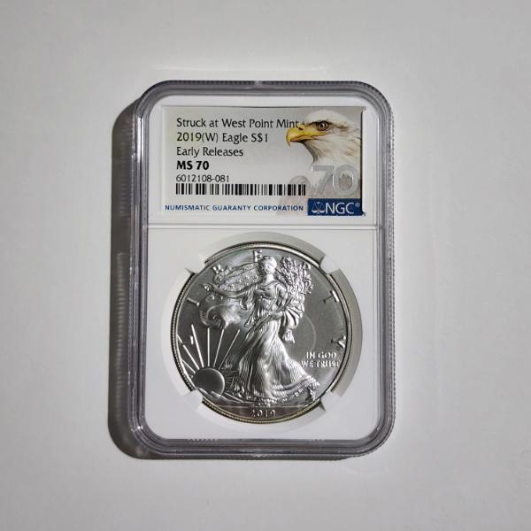 NGC MS70 Graded 2019-W Silver 1 Oz American Eagle Early Releases WEST POINT Mint Eagle!