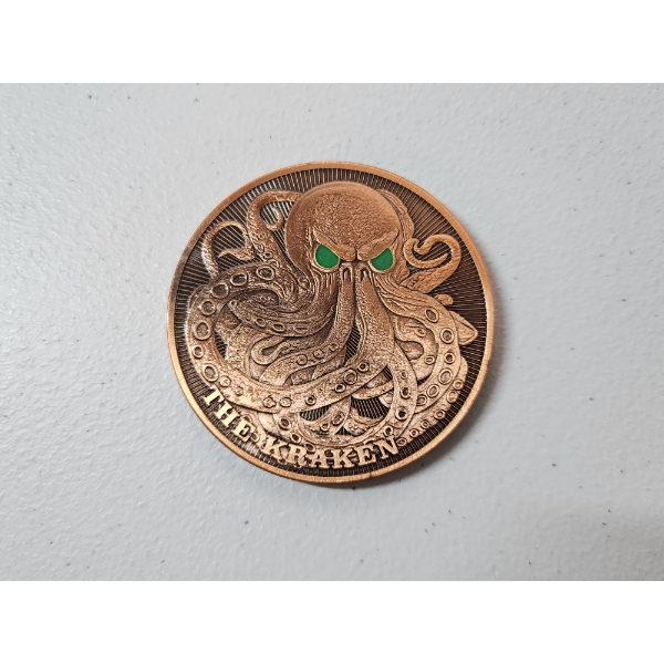 Large "The Kraken" Copper Round 5 Ounces .999 Fine Copper