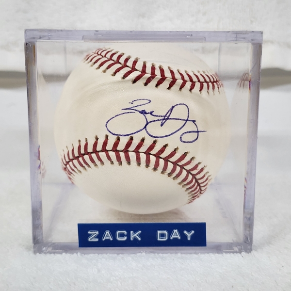 Hand Signed Zack Day Official Size MLB Rawlings Baseball in Acrylic Display ~ New York Yankees!