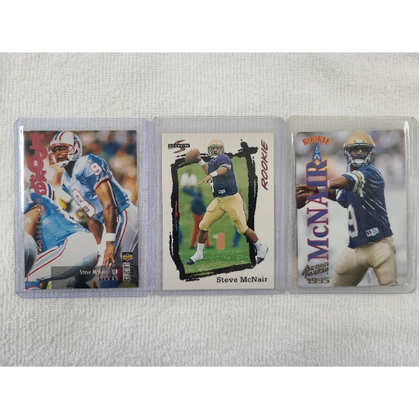 Lot of Three 1990's Steve McNair Trading Cards - Upper Deck, Score & Action Packed