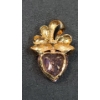 Image 6 : 14K Gold Purple & Pink Necklace Pendants - Total Weight: 5.7g
