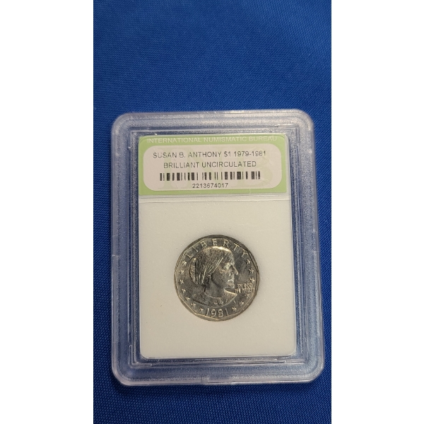 International Numismatic Bureau Susan B. Anthony 1979-1981 Brilliant Uncirculated Dollar Coin
