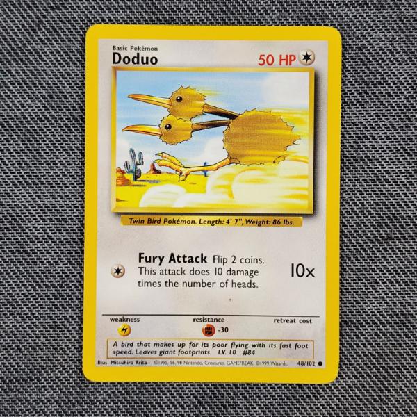Doduo 48/102 Vintage Base Set Pokemon Trading Card in Near Mint Condition!