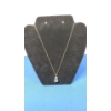 Image 1 : 14K Gold Necklace & Sterling Silver Gold Plated Pendant With Blue/White Stones - Total Weight: 3.8g