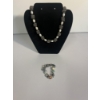 Image 1 : Beautiful Costume Jewelry - Imitation Baroque Pearl Necklace and Lovely Beaded Glass Bracelet 