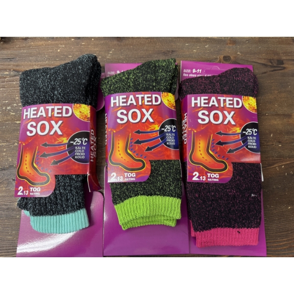 3 Pairs Of Women's Size 9-11 Thermal Heated Sox Socks - Brand New In The Package -Colors May Vary