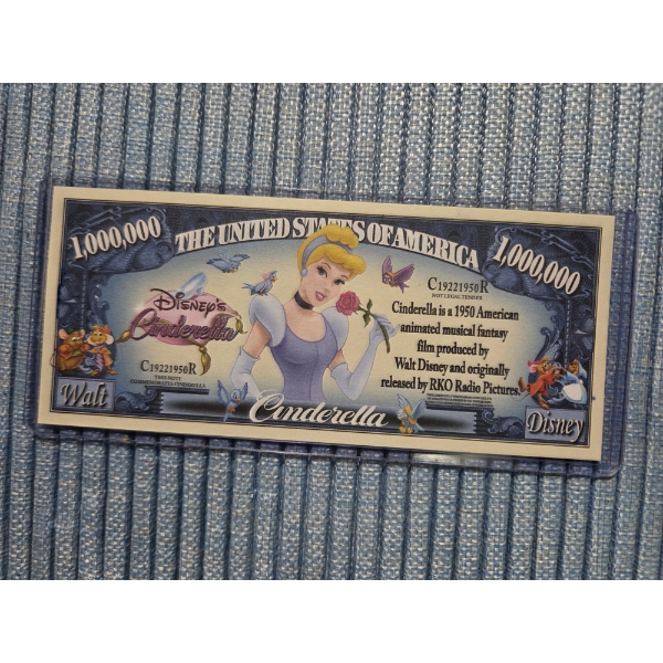 Mint Condition Cinderella Million Dollar Bill In Protective Holder